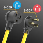 TOOLIOM 50FT Welder Extension Cord 10AWG 6-50P to 6-50R Power Extension Cord for Welding Machines with ETL Approved