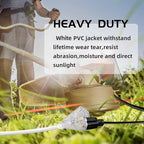 3-Outlets Indoor Outdoor Extension Cord Weatherproof with Lighted End, UL Listed, 14 Gauge 30FT White 3 Prong Heavy Duty, 14/3 SJTW 15A Power Cord