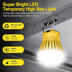 80W LED Temporary Work Light 12000LM 5000K Portable Work Lamp Fixture Daylight Construction Work Light Portable for Barn Garage Lighting, Temporary Plug in Work Lights Input 100~277VAC