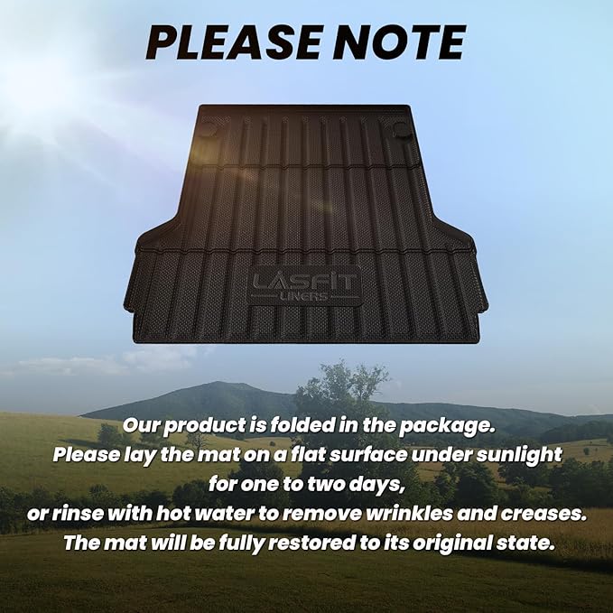 LASFIT Truck Bed Mat for Ford Maverick 2026 2025 2024 2023 2022 Hybrid & Gasoline TPE All Weather Truck Bed Liner Custom Fit Bed Mat(Not fit with Drop-in Bed Liner), 1PC Black