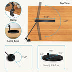 UPLIFTDESK E7 LED Desk Lamp with Clamp, Black Lamp with Silver Base