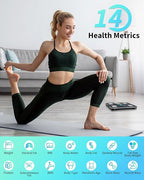 arboleaf Smart Scale for Body Weight and Fat, High-Precision Digital Bathroom Scale with 4-Electrode BIA, 7-in-1 Display for BMI Body Fat Muscle Mass, 14 Metrics in App, Trend Tracking, Max 400lb