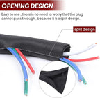 Black Braided Cable Management Sleeves Wire Loom Tubing Cord Protector Self-Wrapping (3/8"-12Feet)