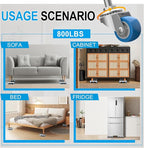 Furniture Dolly with Dual Groove Design: Furniture Sliders with 6 Wheels - for Various Types of Furniture Legs - Moving Heavy Duty Sofa Bed - Load Capacity Up to 800lb