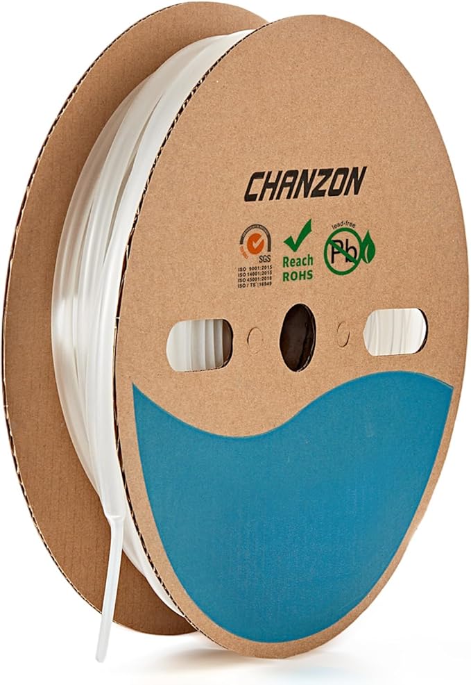 Chanzon 3:1 Ratio - 80ft Roll - Heat Shrink Tubing 1/8" (3.2mm) - Marine Grade Waterproof Adhesive Lined - (25M Total Length) Clear/Transparent Polyolefin Sleeving Wrap Shrinking 3 to 1 Ratio 1pcs