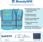 BeautyWill Custom Logo 10/20 Pack Safety Vest Class2 High Visibility Vest with Pockets Breathable Construction Vest Bulk