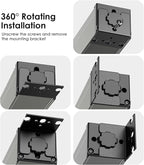 JUNNUJ Heavy Duty Power Strip Wall Mount, 20 Amp Surge Protector 1200J Metal 8 Outlet Under Desk Mounted 20A, Garage Power Bar Table Socket Industrial Outlets 6-20R T-Slot, 15FT 12AWG Extension Cord