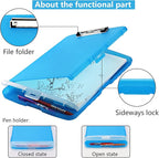 SFLHHDM Clipboards with Pen Holder, Legal Size Nursing Clipboard with Storage, Plastic Clip Board for Writing, Lightweight Cute Clipboard Storage with Low Profile Clip for Work, Office