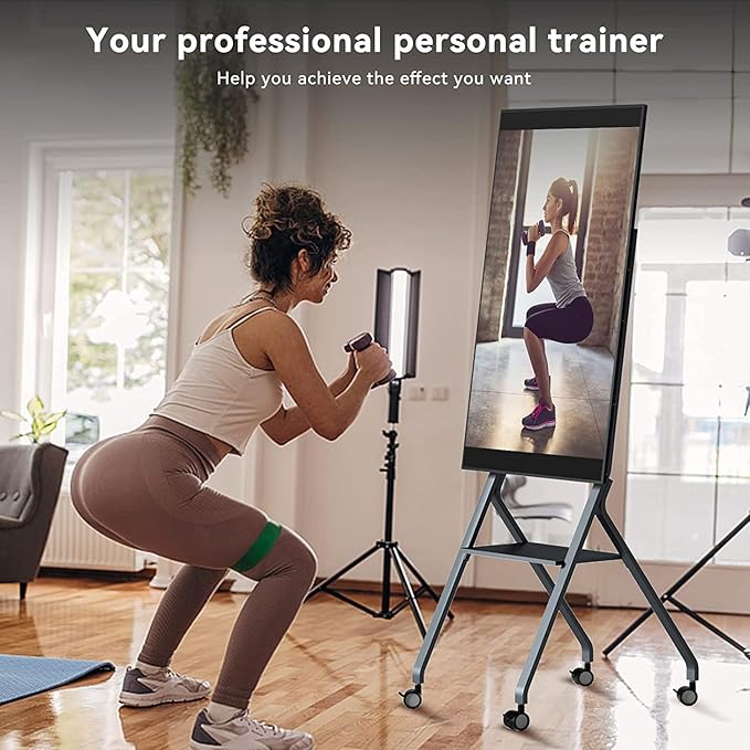 TIBURN Flip Board 55" S2 Smart Board, 4K UHD Smart Whiteboard with TIBURN HQ Eyes S2 Auto Framing Camera, Rotating Adaptive Smart Board, Digital Board for Home and Business with Stand