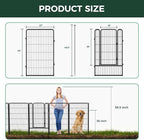 FXW Garden Fence Outdoor for The Yard – 45in(H) x 54.7ft(L) Heavy Duty Metal Animal Barrier for Dog and Rabbit, Decorative Dog Fence, 24 Panels, Black