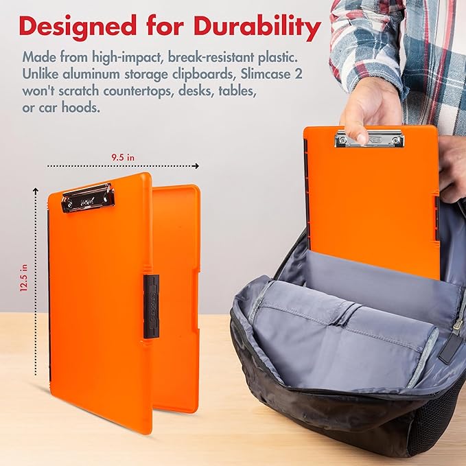 Dexas Slimcase 2 Plastic Clipboard with Storage and Side Opening