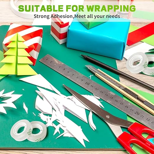 15 Rolls Transparent Tape Refills, Clear Tape, Gift Wrap Tape 3/4 Inch x 1000 Inch, Clear Tape Refill Rolls for Gift Wrapping, Home, School Office Supplies