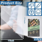 Henoyso 5 Pcs 11" x 17" Rigid Print Protectors, Heavy Duty Hard Plastic Sheet Page Protectors Crystal Menu Holder Clear Poster Sleeve Top Loading Frame for Magazine Photo Paper Poster Prints
