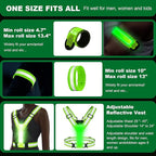 Reflective Running Gear with Led Armband Rechargeable, 5 Colors Lights Up Reflective Running Vest Rechargeable for Night Walking Running Cycling Jogging, Adjustable Size for Men Women Kids