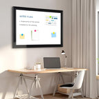 4 THOUGHT Dry Erase Board, 24 x 36 in Magnetic Whiteboard Black Vintage Wood Frame Wall-Mounted White Board Decorative Notice Board for School, Office, Home, Kitchen with 8 Magnets 4 Markers 1 Eraser