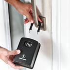 Iron Lock® Key Lock Box Portable with U-Shackle – XXL Waterproof Heavy-Duty Metal Safe with 4-Digit Combination for Spare Keys Outside on Door Knob, Fence or Gate (Black, XXL)