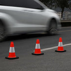 6 Pack 12" Inch Orange PVC Traffic Cones with Heavy-Duty Base, High-Visibility All-Weather Safety Cones for Road Construction, Parking Lot, and Garage Use (6, Orange, 12" Small)