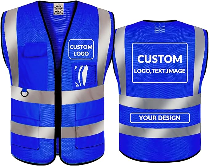 BeautyWill Custom Safety Vest Logo Class 2 High Visibility Reflevtive Vest Outdoor Protective Workwear