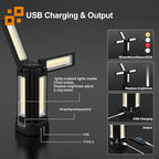 13200mAh Rechargeable Solar Work Light with Remote and Portable Carrying Bag, 8000 Lumen Stepless Dimmable, 4 Lighting Modes, White/Warm/Nature/SOS for Outdoor Camping Car Work Emergency Light