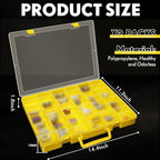Juexica 2 Pcs Large 48 Grids Plastic Storage Bead Organizer Box, Tackle Box, Compartment Organizer Container with Adjustable Dividers for Jewelry Art Crafts Toys Screw Small Parts(Yellow)