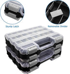 Double Side Tool Box Organizer, Hardware Storage Box, Portable Small Parts Organizer with Removable Plastic Dividers for Screws, Nuts, Nails, Bolts, Gray