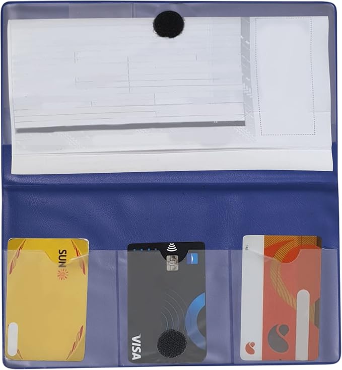 Andalus Auto Registration & Insurance Card Holder Pack of 2, Waterproof Essential Car Registration Holder with Hook & Loop Closure, Perfect for Every Vehicles Glove Boxes (Blue - 9.5" x 5.15")