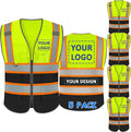 BeautyWill Custom Logo Safety Vest Class 2 High Visibility Reflective Vest for Men - Personalized Logo Team Vest