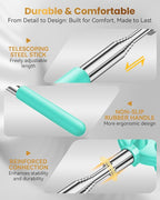 Telescoping Back Scratcher with 5 Detachable Heads, Gifts for Christmas, Stocking Stuffers for Men, Women, Him, Her, Dad, Funny White Elephant Gifts for Adults, Gift Box Included