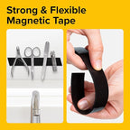 Super Sticky Magnetic Tape (15 ft x 0.5 in) - Stong Magnet Strip with Adhesive Backing - Easy to Cut and Mount on Fridges, Whiteboards & More