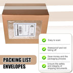 Cholemy 200 Pcs 9.5 x 12 in Clear Packing List Envelopes Shipping Pouches Mailing Shipping Label Sleeves Clear Adhesive Pockets Protectors Slip Envelope Pouches Holders Cover Enclosed Bag for Packing