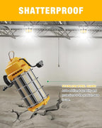 LED Temporary Work Light 150W 5000K 19,500lm Outdoor Construction Lights Job Site Lighting 10ft Cord Dust Waterproof Hanging Lighting
