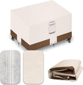 Heavy Duty Patio Furniture Covers Waterproof, 600D Outdoor Furniture Cover Waterproof for Sectional Sofa Couch, Outdoor Dining Table and Chair Set Covers 84''L x 44''W x 28''H, Beige Brown
