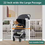 Fairy Baby 70.9"-76.3" Extra Wide Baby Gate, Pressure Mounted Auto Close Child Safety Gate for Kids Or Pets Walk Thru No Drill Long Dog Gates Indoor for House Doorway, White
