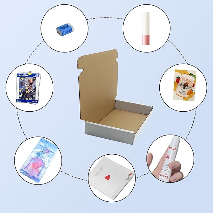 8x4x1 inch Small White Shipping Boxes 50 Pack, Corrugated Cardboard Mailer Boxes Bulk for Packaging Business Mailing Gift，Mini Mailer Boxes for Packaging Supplies Business Present