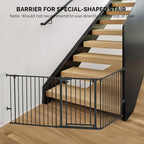 Bonnlo Baby Safety Gate, 82-Inch Configurable Walk-Through Fence for Toddler/Pet/Dog/Cat/Puppy, Adjustable Metal Barrier for Fireplace/Stairs/Doorways