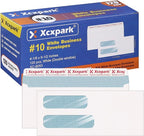 120 PCS #10 Double Window White Security Envelopes for QuickBooks Invoices, Most Statements And Documents Self Seal Kraft 4-1/8 x 9-1/2 inches Invisible Envelopes Super Strong Quick Seal