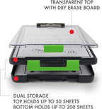 Dexas Clearview Clipcase clipboard13.75 X 9.5 in, Green. See Papers Clearly Outdoors, Stay Organized and Dry. Ideal for Coaching, Teaching, homeschooling, Art, Trades, and Medical pros