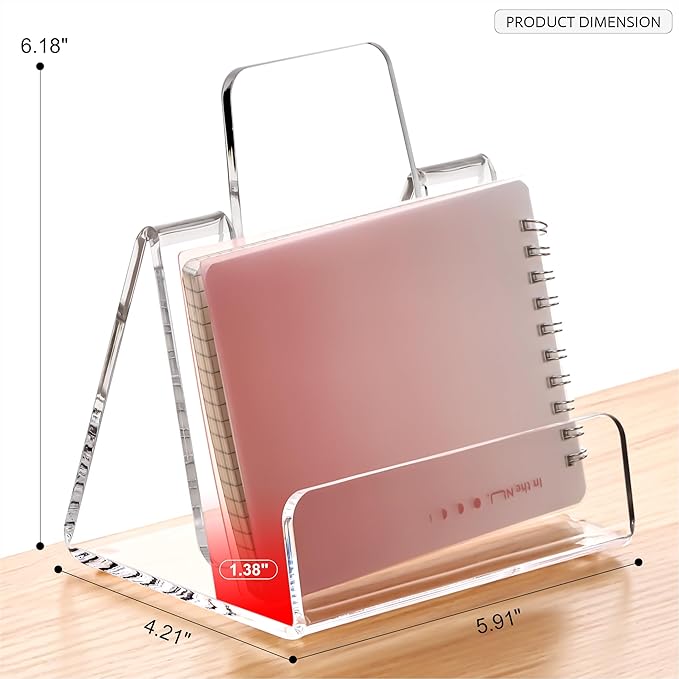Acrylic Brochure Holder 5x6 Inch,Clear Pamphlet Holder Display Stand for Trifold 4&5&6 Inch Flyers,Pamphlets,Booklets,Menu,Leaflets for Office,Home,Store,1 Pack,A5