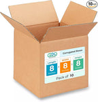 IDL Packaging - B-888-10 Cube Corrugated Shipping Boxes 8"L x 8”W x 8"H (Pack of 10) - Excellent Choice of Strong Packing Boxes for USPS, UPS, FedEx Shipping