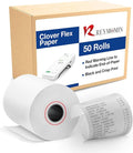 Clover Flex Paper Rolls - 50 Rolls - 2 1/4'’ x 50’- 48 GSM - Clover Flex Receipt Paper Compatible for C401, C403, C405 and C406 POS Machines - BPA Free Material