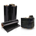 APQ 4 Rolls of Blown Hand Stretch Film 15" x 1500'. Black Hand Stretch Wrap, 80 Gauge. Tear Resistant Residue Free Film for Moving, Shipping, Wrapping. Industrial Grade Pallet Shrink Wrap Film.