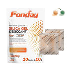 10g x 10 packs Fonday Rechargeable Silica Gel Desiccant Packets Food Grade Fast Reactivate Desiccant Bags Moisture Indicating Orange to Green