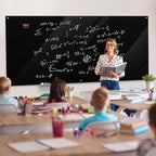 MaxGear Glass Whiteboard 96x48 Inches Wall Mounted, Magnetic Black Dry Erase Board with 1 Eraser, 1 Accessory Tray, 4 Markers and 6 Magnets, Extra Large Frameless White Board for Office, School, Home