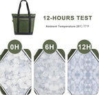 BeeGreen Cooler Bag Soft Leakproof Insulated Tote with Zipper for Beach Travel Grocery