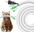 Dog and Cat Cord Protector 25ft - 1/2inch, Flexible Cable Sleeve for Easy Cord Management, Protects Cables from Pets Chewing, Ideal for USB, Power, Audio and Video Cords - White