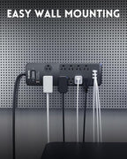 Surge Protector Power Strip 15FT, PLUGTUL Surge Protector with 10 Outlets - Spacious Design for Large Plugs, Flat Plug, 20W USB C Charging for Home, Office, ETL Listed, 2040J