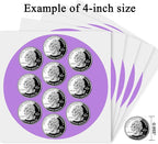 4 Inch Large Purple Circle Thermal Labels, 300 Labels/Roll,Self-Adhesive Round Inventory Stickers, Multi-Purpose Round Roll Thermal Printing Stickers for Business and Domestic Use