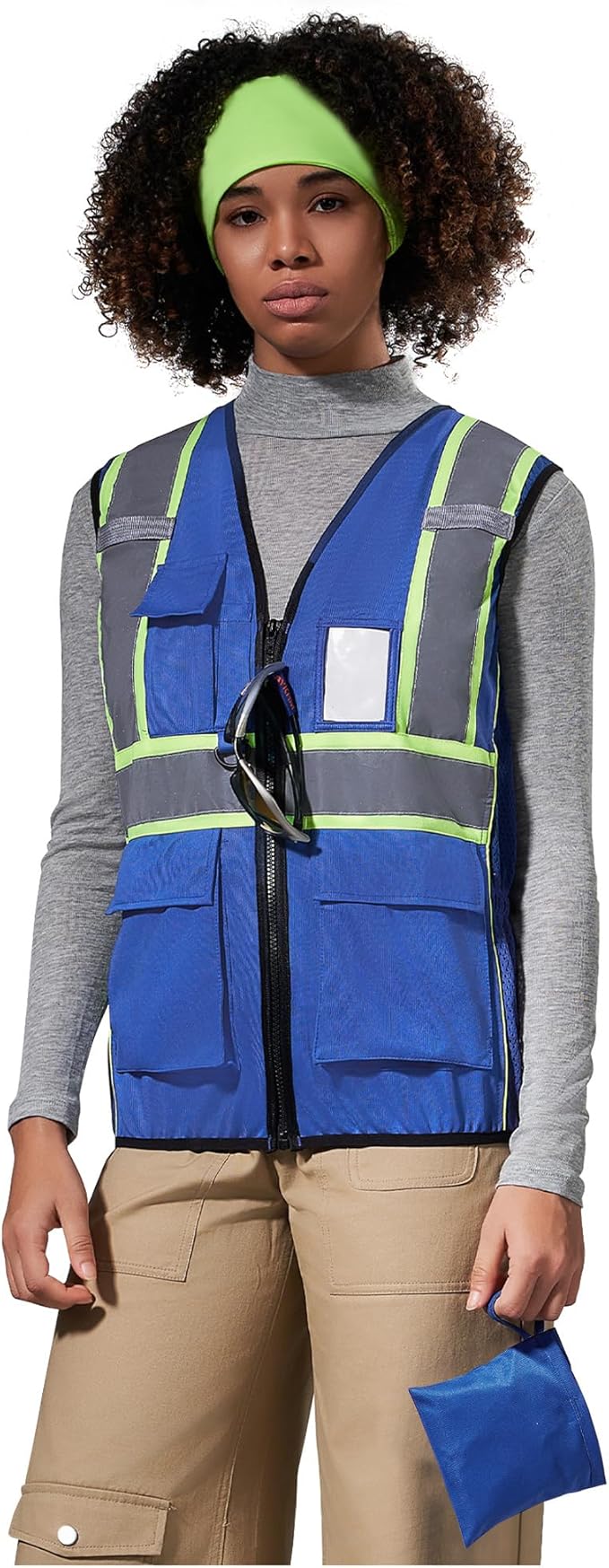 AYKRM Custom Logo Personalised Printed High Visibility Reflective 2 two tone work construction Safety Vest