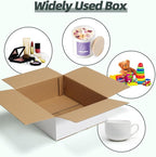 CRUGLA 12x10x4 White Shipping Boxes Set of 15, White Corrugated Cardboard Boxes for Small Business Shipping Mailing Packing