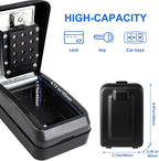 Key Lock Box, 12-Digit Code, Weatherproof Wall Mount, Large Capacity 5-8 Keys, Aluminum Alloy (Silver, 3.58 * 2.24 * 5.28IN)